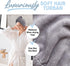MICRODRY Ultra-Absorbent Hair Towel Wrap, Quick-Drying Microfiber Hair Care, One Size Fits All, Gray