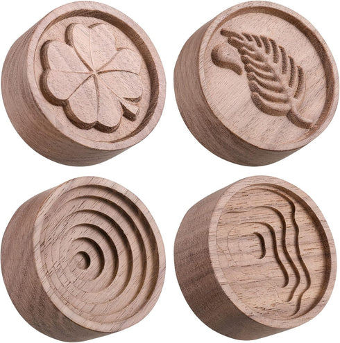 Zhehao 4 Packs Wood Essential Oil Diffuser Small Passive Oil Diffusers Aromatherapy Round