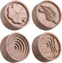 Zhehao 4 Packs Wood Essential Oil Diffuser Small Passive Oil Diffusers Aromatherapy Round