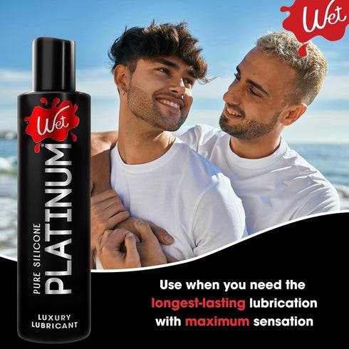 Wet Platinum Silicone-Based Personal Lubricant, 9 fl oz, Ultra Smooth, Waterproof Formula