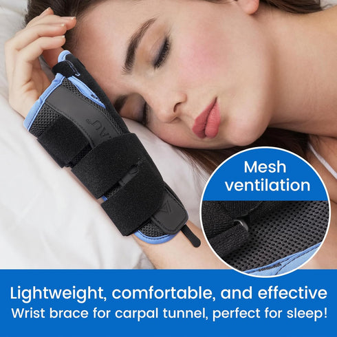 Velpeau Carpal Tunnel Wrist Brace Night Support, Stabilizes Wrist & Thumb for Pain Relief (Breathable, Left Hand)