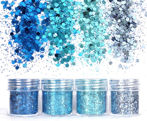 Unime Body Glitter, 16 Colors Chunky Glitter for Body, Face, Hair, Make Up, Nail Art