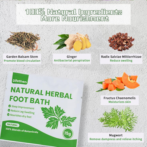 Natural Mugwort/Wormwood Herbal Foot Soak, Lymphatic Ginger Foot Bath Bag, 15g/PCS (16PCS) for Foot Care