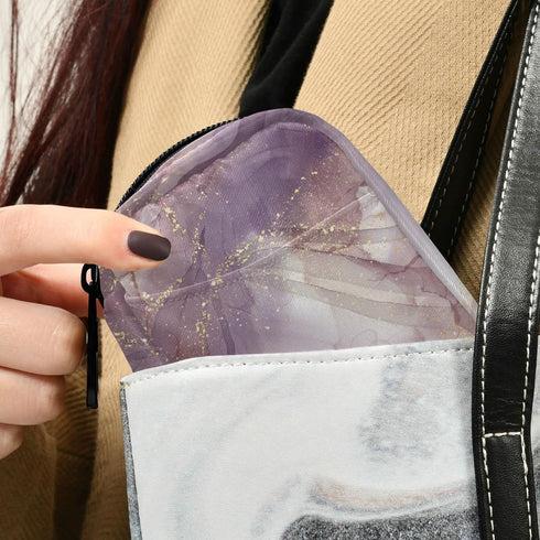 Ollabaky 7 Purple Rose Marble Pill Case, Weekly Portable Pill Bag Container Days Cute Pill Box Organizer Vitamin