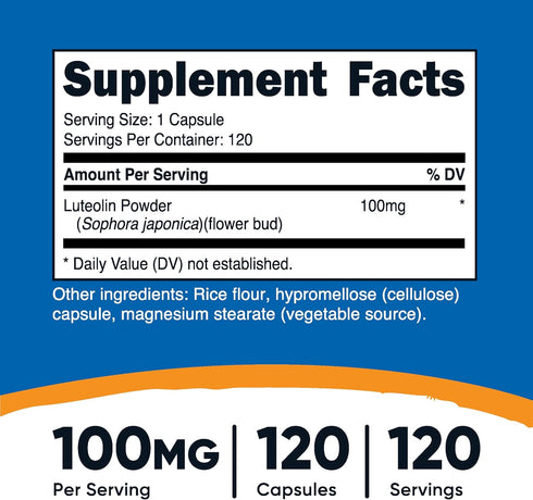 Nutricost Luteolin 100mg 120 Capsules - Vegetarian Friendly, Non-GMO, Gluten Free