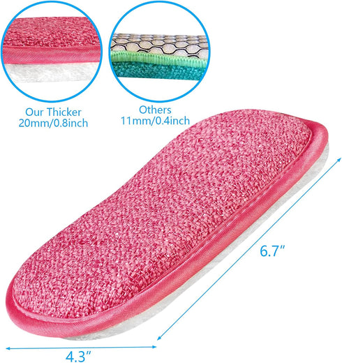 Non Scratch Kitchen Dish Sponge Scrubber, Reusable Washable Heavy Duty Pads for Cleaning Sink and Pans