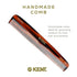 Kent 9T Tortoiseshell Fine Tooth and Wide Tooth Comb, Large Handmade Detangler Hair Comb for Wet Hair, Made in England