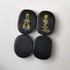 4 Pcs Black Obsidian Engraved Chakra Stones Healing Crystal Reiki Balancing Palm Stone - 25mm