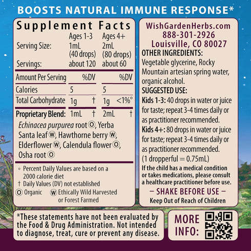 Immune Immune Immune Immune Immune 4oz WishGarden Herbs Kick-It for Kids - Support Supplement for Kids, Herbal Defense