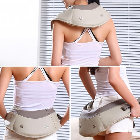 THOUGHTOSIS 15-Minute Electric Back Massager Shawl with Heat, Strong Percussive Tapping Therapy(not kneading), Auto