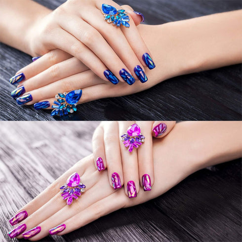 Maitys 40 Pieces Iridescent Glass Paper Nail Design Sticker Decals, Shinning Reflective Mirror Design, 20 Colors