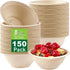 Ocmoiy Bulk 150Pk. 8 OZ Paper Bowls, Disposable Heavy Duty Compostable Food Bowls, Microwave Safe