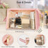 MONSTINA Clear Makeup Bag, Large Capacity Portable Travel Cosmetic Case, Waterproof Toiletry Bag, Pink