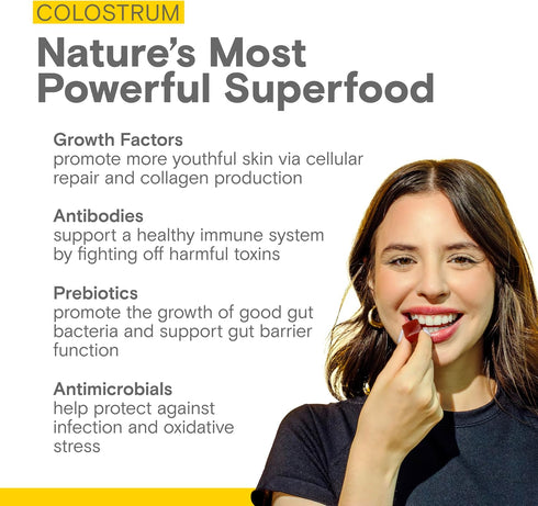Prelude Bovine Colostrum Supplement, Grassfed Gummies for Muscle Recovery & Gut Health, Made in USA