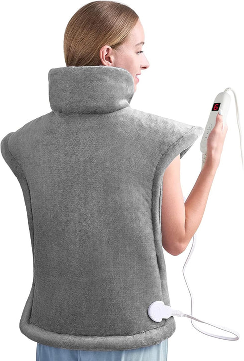 Heating Pad for Back Pain Relief, 24"x33" Large Weighted for Neck and Shoulders, 10 Heating Settings, Auto Shut-Off,