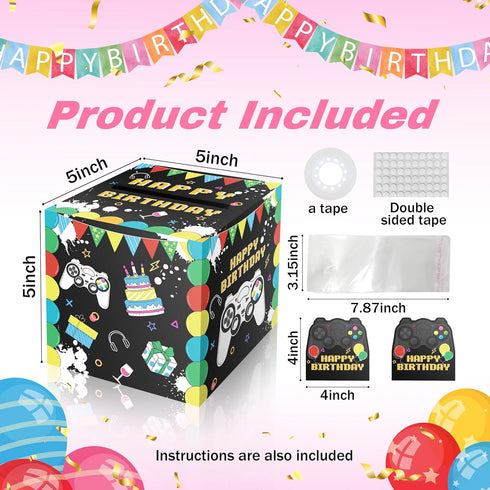 Set 35PCS Decor-A04 ISOVF Money Box for Cash Gift Birthday, Surprise Video Game Money Pull Box for Cash Gift DIY