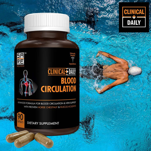 Clinical Daily Blood Circulation Supplements for Poor Circulation, 90 Capsules, Varicose Veins Treatment with Diosmin