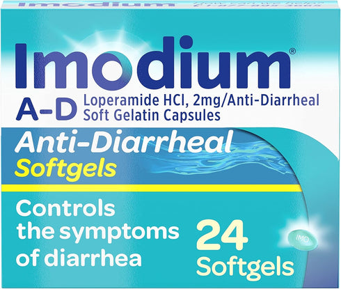 Imodium A-D Diarrhea Relief Softgels with Loperamide HCl, 24 ct, HSA/FSA Eligible