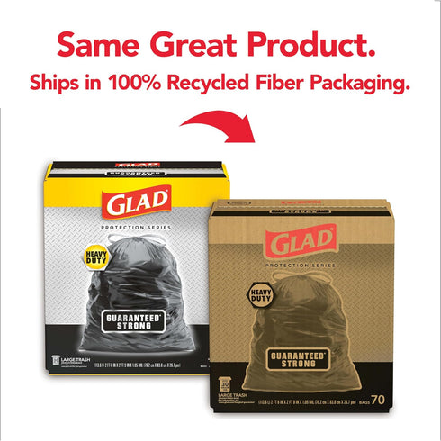 Glad Trash Bags, Guaranteed Strong Large Drawstring Garbage Bags, 30 Gallon, 70 Count