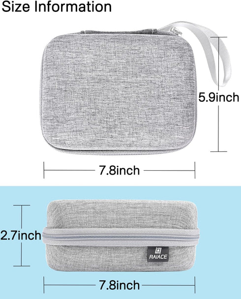 RAIACE Hard Storage Case for Diabetic Supplies, Fits Glucose Meter, Insulin Pen, Blood Sugar Test Strips, Gray