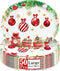 LIKAJON 50 Pcs Oval Christmas Ball Paper Plates, 12 x 10 Inch Large