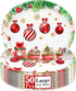 LIKAJON 50 Pcs Oval Christmas Ball Paper Plates, 12 x 10 Inch Large