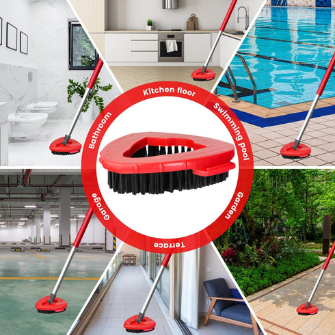 Scrub Brush Replacement Head for O Ceda EasyWring Spin Mop 1 Tank System, Triangle Hard Bristle Cleaning Brush