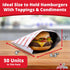 Retro Grease Proof Burger Wrappers - 50 Pk, BPA Free Cookout Supply, Large Insulated Hamburger Bags for BBQ