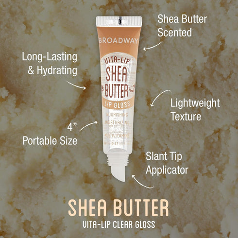 Ruby Kisses Broadway Vita-Lip Clear Lip Gloss (Shea Butter 6 Pack), Ultra-Hydrating Formula for Healthy Lips