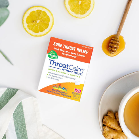Boiron ThroatCalm Tablets for Sore Throat Relief, Hoarseness, or Scratchy Throat - 120 Count