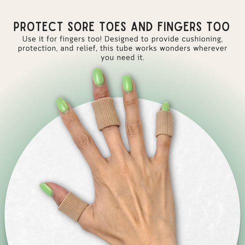 footinsole Toe Protectors, Gel Toe Tube, Fabric Sleeve Protectors, 2PCS (0.6 X 6 Inches)