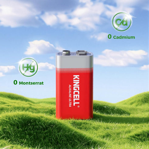 KINGCELL 9V 8 Pack, 9 7-Year 9v Batteries Alkaline Hight Performance Volt Battery with Shelf LifeLong-Lasting Power