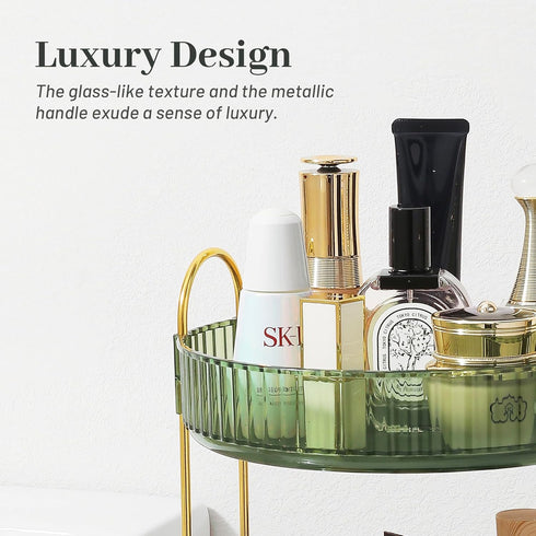 Rotating Makeup Organizer for Vanity, 360 Spinning Clear Storage for Perfume, Skincare, Lipstick on Bathroom Countertop