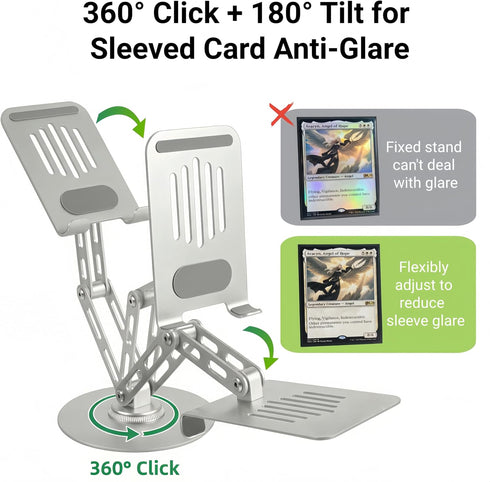 HUASAI Carbon Steel TCG Card Scanner Stand, Heavy-Duty C-Clamp Phone Holder for MTG & Sports Cards, Adjustable Scanning