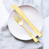 Party Essentials 50-Count Disposable Plastic Cutlery - Heavy-Duty Flatware/Silverware, Shiny Gold Knives for Events
