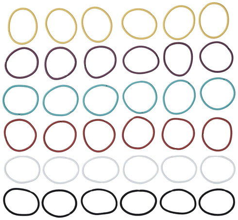 Ouchless Elastic Hair Ties - 36 Ct, Brooke (Assorted), 2MM Rubber Bands for Pain-Free Hair Accessories