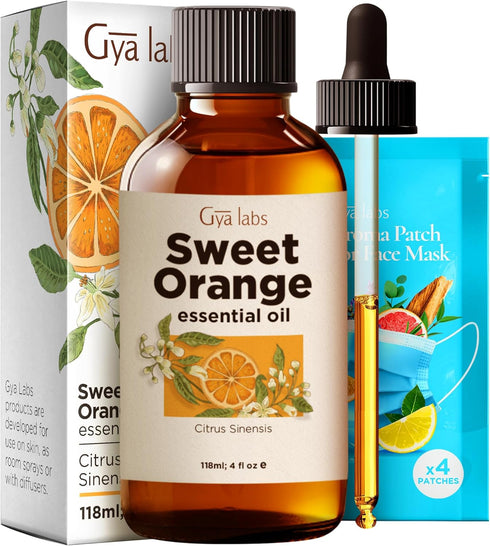 Set Set 2x4 oz Sweet Orange Essential Oil for Diffuser & Lavender Essential Oil for Diffuser - Aromatherapy Grade