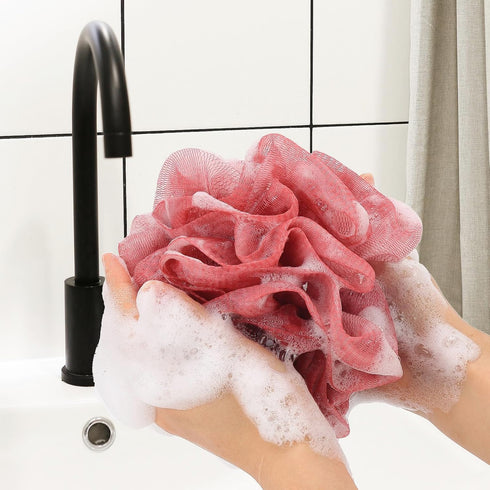 4 Pack Bath Sponge, Mesh Pouf Body Scrubber Exfoliator Loofahs - 50g Each for Bath Shower