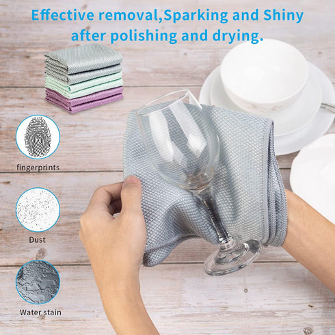 Nano Streak Free Magic Microfiber Cleaning Cloths, Easy Clean Nanoscale, Lint Free Dish Cloth, Pack of 6