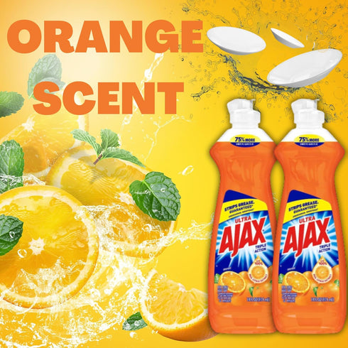 Ajax Dish Soap, Super Degreaser, 14 FL OZ (Lemon, Orange, Lime) Variety Pack of 3