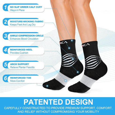 NEENCA Compression Socks, Medical Athletic Socks for Injury Recovery & Pain Relief, 20-30 mmHg, 1 Pair