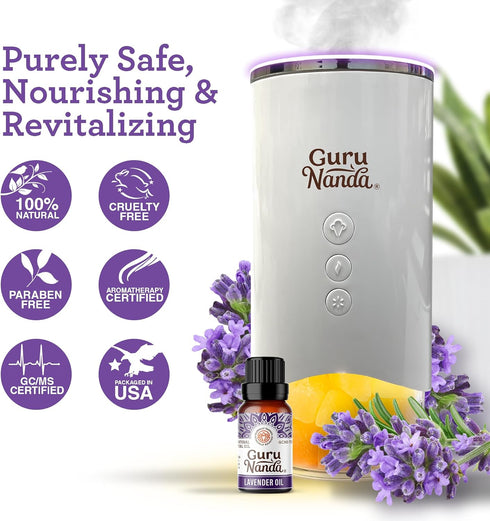 GuruNanda Lavender Essential Oil - 100% Pure, Natural Oil for Massage & DIY Recipes, 0.5 Fl Oz