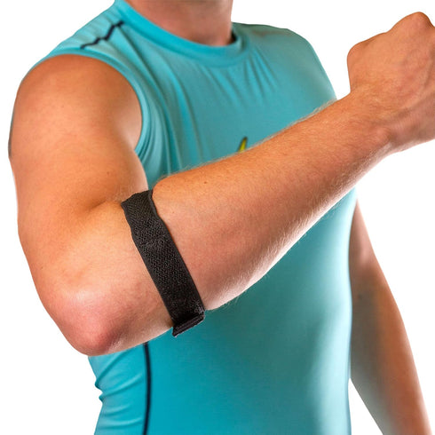 BraceAbility Epicondylitis Brace | Elbow Strap for Medial/Lateral Pain and Tendonitis Support Band, One Size
