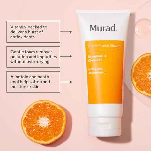Murad Essential-C Cleanser - Energizing Antioxidant Citrus Face Wash with Vitamin C Technology - Brightening Foaming Gel