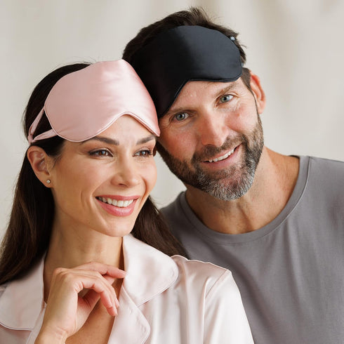 Fishers Finery 25 Momme 100% Mulberry Silk Eye Mask with Adjustable Strap (Pink)