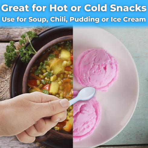 500ct Extra Sturdy BPA Free Plastic Tasting Spoons for Ice Cream, Sauces, Appetizers, Great for Events