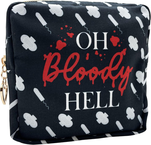 Tampons and Sanitary Pad Storage Bag, Compact and Discreet Period Organizer, Stylish Black for Teens
