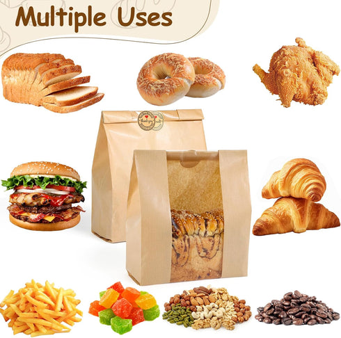 Sublaga 40 13.78x8.27x3.54 48Pcs Packaging (40) Pcs Bread Bags for Homemade Bread With Window Sourdough, in, Paper