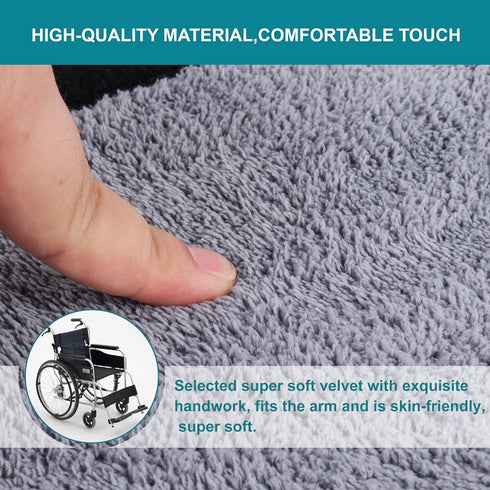 2 Pcs Wheelchair Armrest Pads Covers, Comfortable and Protective for Wheelchairs and Office Chairs (Size: M)
