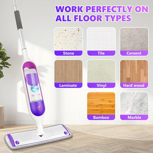 6 Pack Reusable Mop Pads Compatible with Swiffer PowerMop, Power Mop Refills, Microfiber Mop Pads for Hardwood Floor
